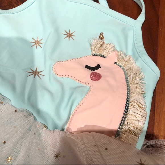 Unicorn Swimsuit with Tulle 6-9M - Picture 2 of 3